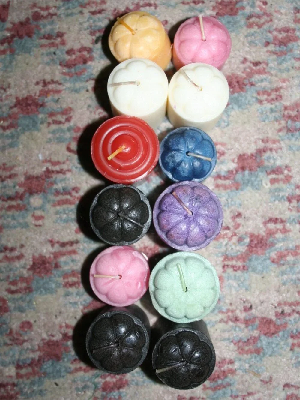 (12) Multi Color Highly Scent Disc.Paraffin Voltive Candle-Lite Early 2000s LT-1